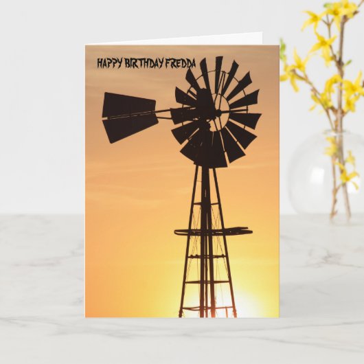 De Kaart van de Verjaardag van het Silhouet van de (Gele Bloem)