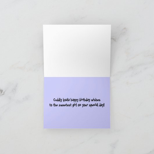 De Kaart van de Verjaardag van koala's (Binnen)