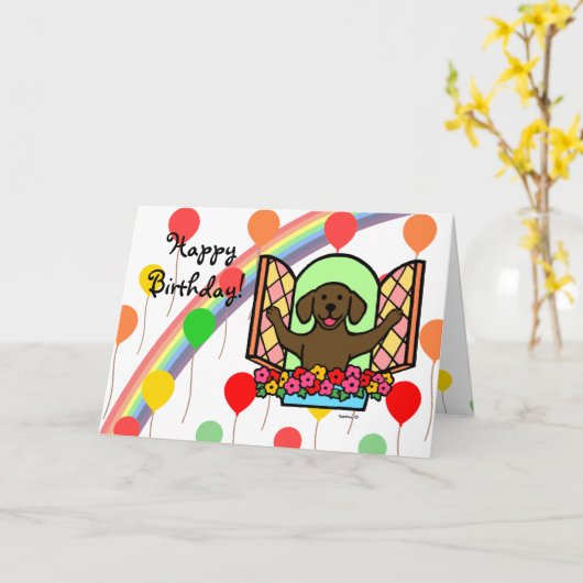 De Kaart van de Verjaardag van Labrador van de (Gele Bloem)