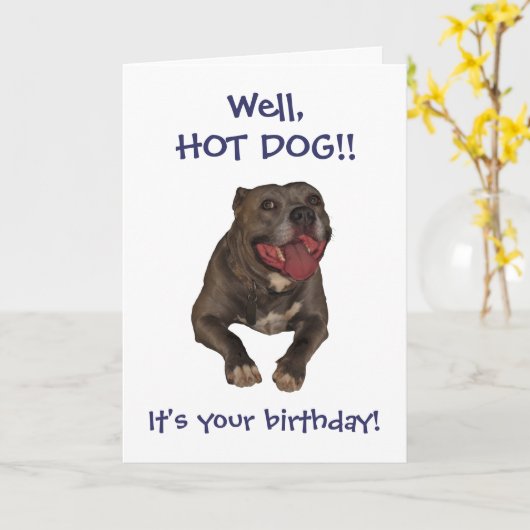 De Kaart van de Verjaardag van Pitbull van de (Gele Bloem)