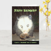 De Kaart van de Verjaardag van Psychopossum (Gele Bloem)