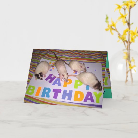 De Kaart van de Verjaardag van ratten! v2 (Gele Bloem)