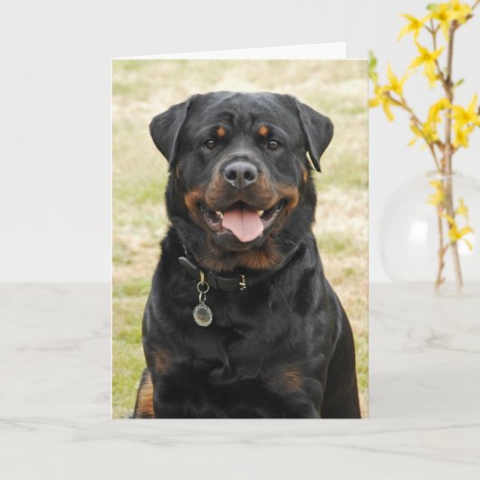 De Kaart van de Verjaardag van Rottweiler (Gele Bloem)