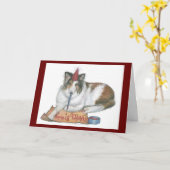 De Kaart van de Verjaardag van Sheltie (Gele Bloem)