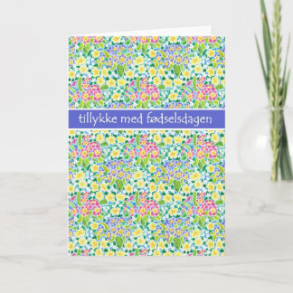 De Kaart van de Verjaardag van sleutelbloemen,