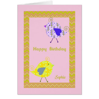 De Kaart van de verjaardag van Sophia met Ontwerpe