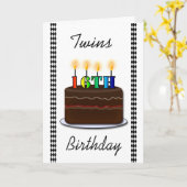 De Kaart van de Verjaardag van tweelingen (Gele Bloem)