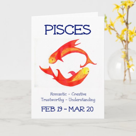 "De Kaart van de Verjaardag van Vissen (Gele Bloem)