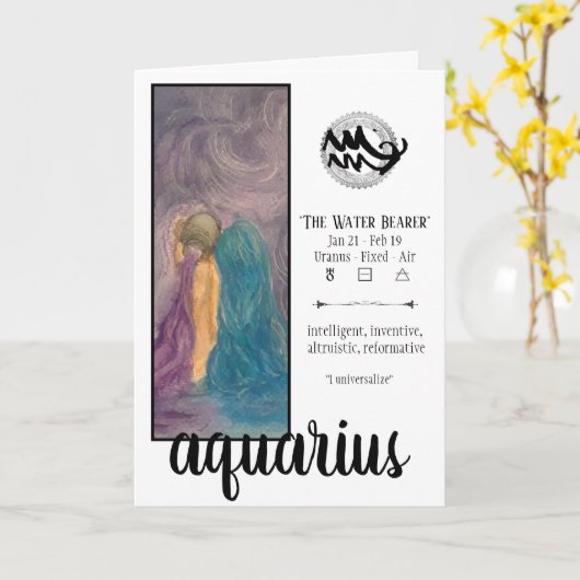 De Kaart van de Verjaardag van Waterman (Gele Bloem)