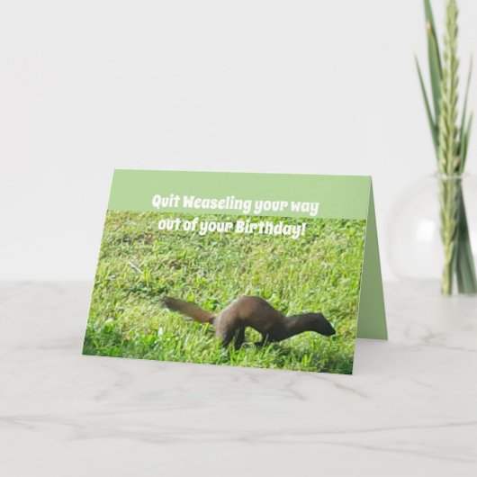 De Kaart van de Verjaardag van Weaseling uit (Voorkant)