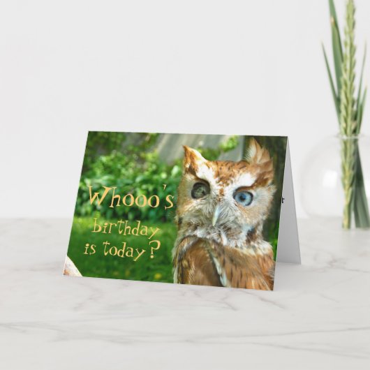 De Kaart van de Verjaardag van Whooo (Voorkant)