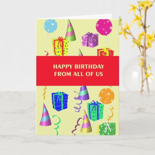De Kaart van de verjaardag van wij allemaal (Gele Bloem)