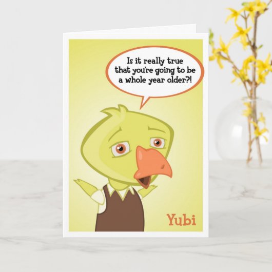 De Kaart van de Verjaardag van Yubi (Gele Bloem)