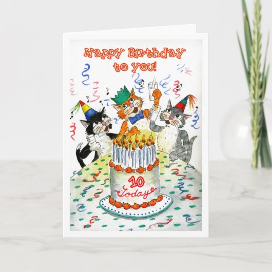 De Kaart van de verjaardag voor 10 jaar oud (Voorkant)