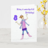 De Kaart van de verjaardag voor 8 jaar oud Meisje (Gele Bloem)