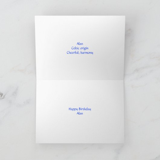 De Kaart van de verjaardag voor Alan (Binnen)