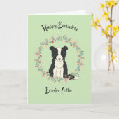 De Kaart van de verjaardag voor Border collie (Gele Bloem)