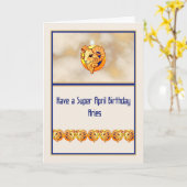 De Kaart van de verjaardag voor de Teken Aries van (Gele Bloem)