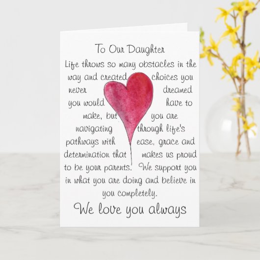 De kaart van de verjaardag voor dochter met hart (Gele Bloem)