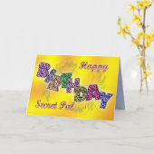 De kaart van de verjaardag voor geheime vriend met (Gele Bloem)