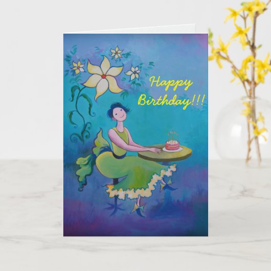 De Kaart van de verjaardag voor haar (Gele Bloem)