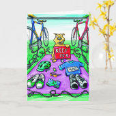 De Kaart van de verjaardag voor Triathlete - houd (Gele Bloem)