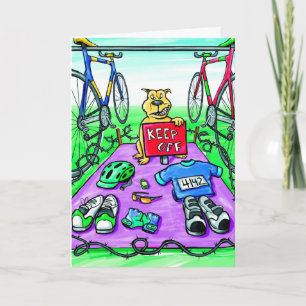 De Kaart van de verjaardag voor Triathlete - houd