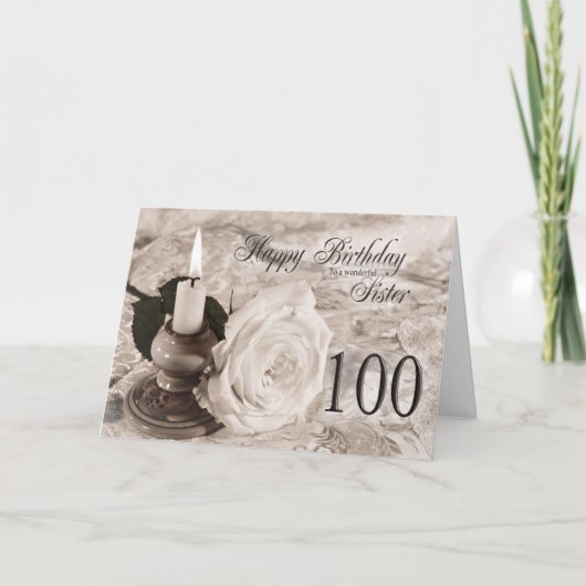 De kaart van de verjaardag voor zuster, 100. De (Voorkant)