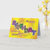 De kaart van de verjaardag zoals een dochter met (Gele Bloem)
