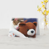 De Kaart van de Vriend van Teddy van het kat (Gele Bloem)