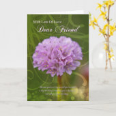 de kaart van de vriendenverjaardag met roze pom (Gele Bloem)