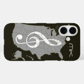 De kaart van de VS met een driehoeksplaat Case-Mate iPhone Case (Achterkant (horizontaal))