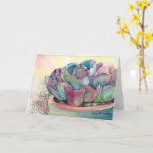 De Kaart van de Waterverf van Echeveria door Debra (Gele Bloem)