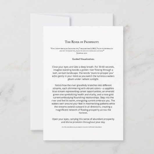 De Kaart van de welvaartsmeditatie | CHRISTELIJKE  (Achterkant)