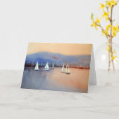 De Kaart van de Zeilboten van de zonsondergang (Gele Bloem)
