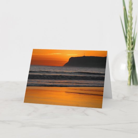 DE KAART VAN DE ZONSONDERGANG VAN HET STRAND VAN (Voorkant)