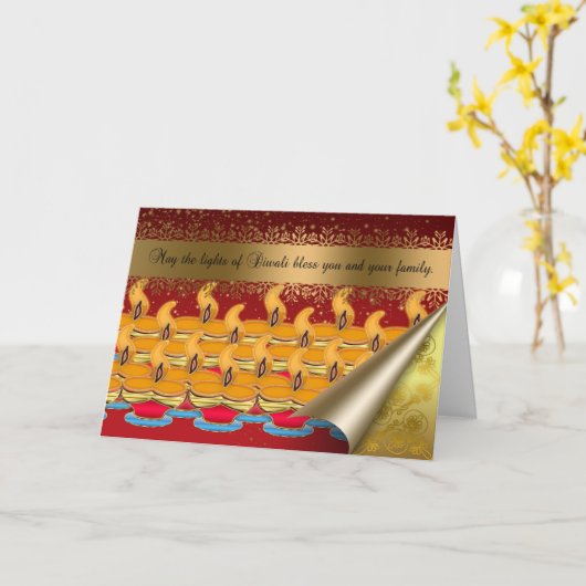 De Kaart van Diwali, Gelukkige Diwali (Gele Bloem)