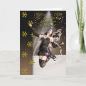 de kaart van dochterKerstmis met fee, browns (Voorkant)