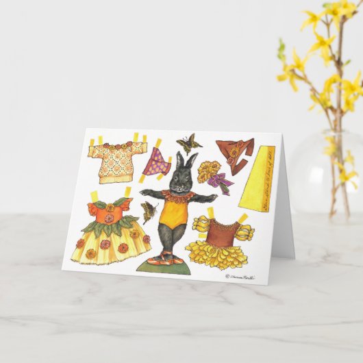 De kaart van Doll van het Document van Halloween (Gele Bloem)