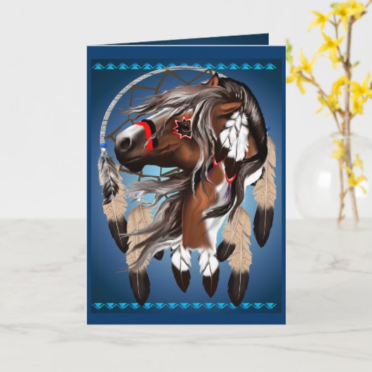 De Kaart van Dreamcatcher van het Paard van de (Gele Bloem)