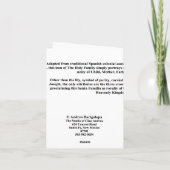 De Kaart van Familia Santo van de Kerstman van La (Achterkant)