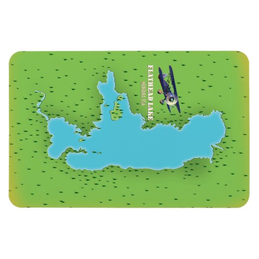 De kaart van Flathead Lake Montana USA is een reis Magneet (Horizontaal)