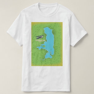 De kaart van Flathead Lake Montana USA is een reis T-shirt