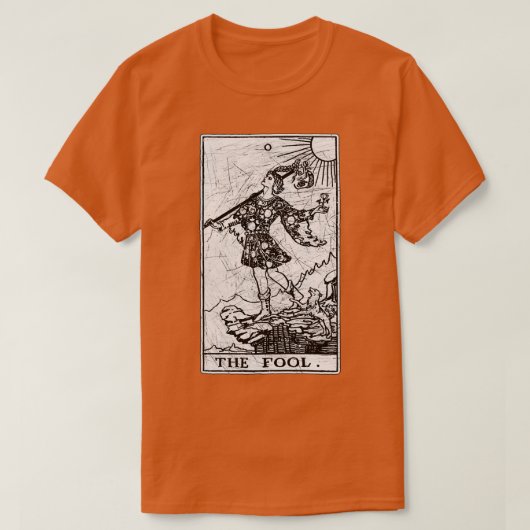 De Kaart van Fool Tarot majoor Arcana meldt T-shirt (Design voorkant)