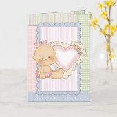 De Kaart van gelukwensen: Het Meisje van het baby (Gele Bloem)