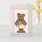 De Kaart van gelukwensen: Teddy BearWith een (Gele Bloem)