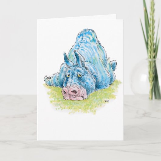 De Kaart van Greeeting van het Dier van blauw (Voorkant)