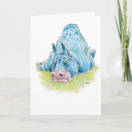 De Kaart van Greeeting van het Dier van blauw