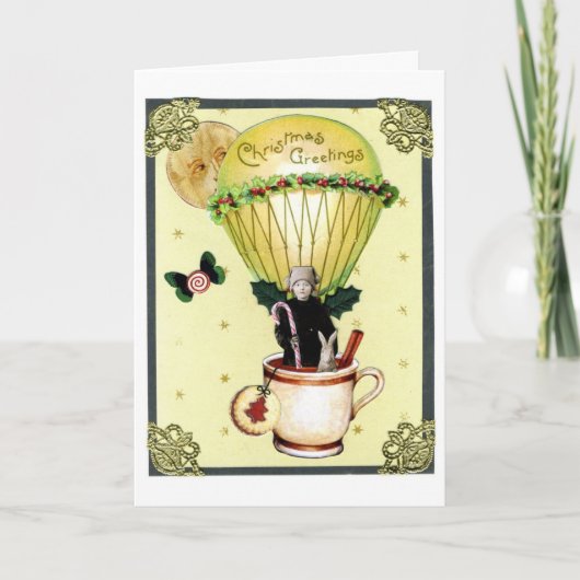 De Kaart van Greetting van de Ballon van Kerstmis (Voorkant)