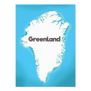 De kaart van Groenland Foto Afdruk